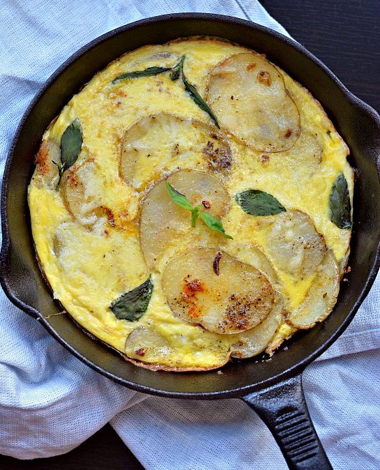 potato and basil frittata