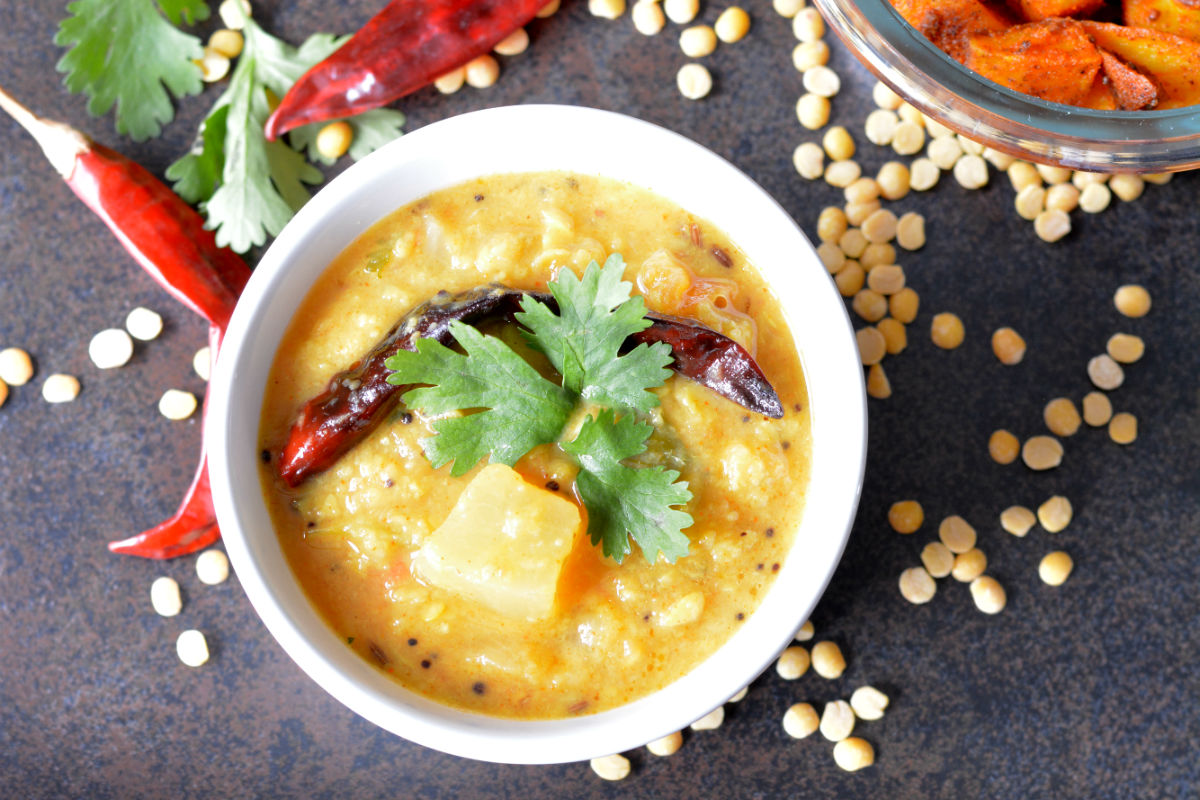 andhra- dosakaya pappu [yellow cucumber dal]