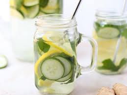 Infused Water with Mint Lemon and Cucumber