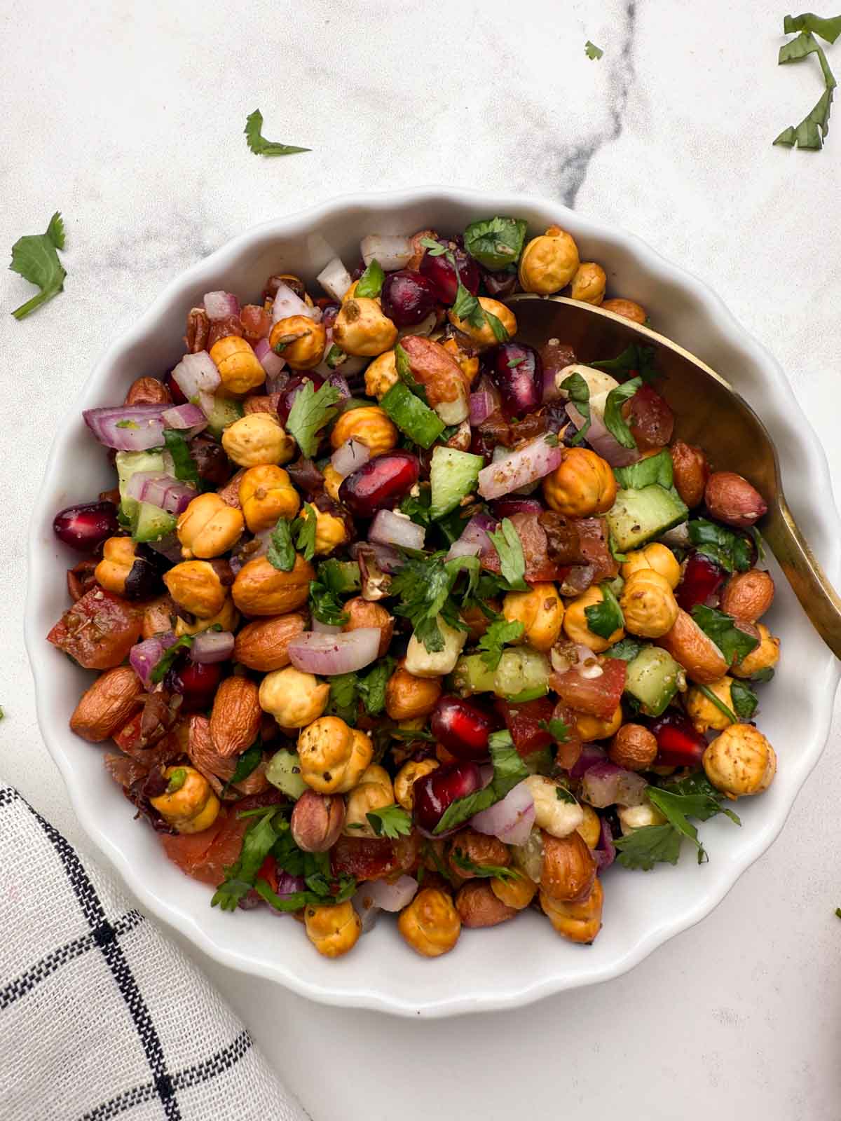 Boiled moong chana salad