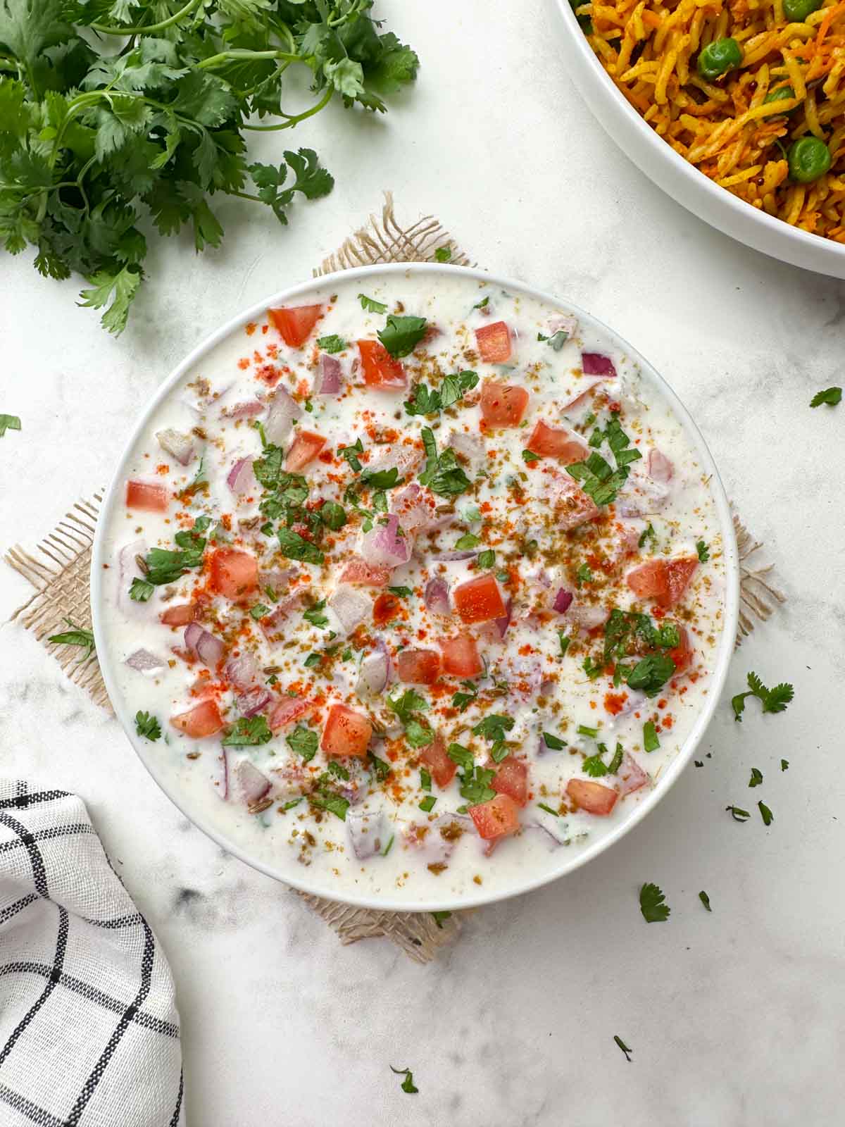 cucumber onion tomato raita