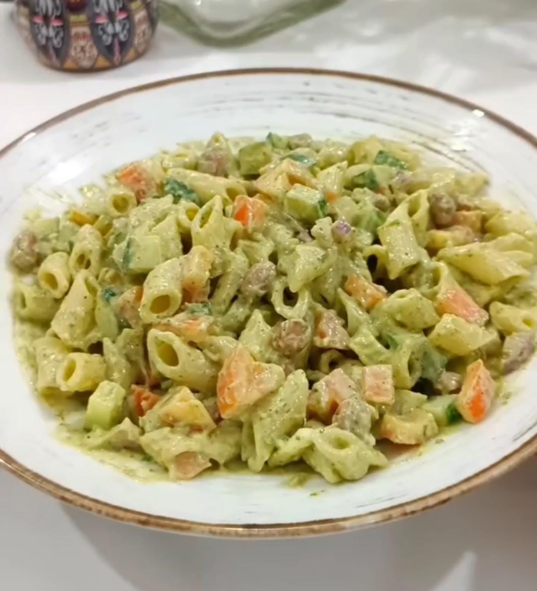 Egg pasta salad