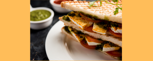 PANEER WHOLE WHEAT BREAD VEG SANDWICH