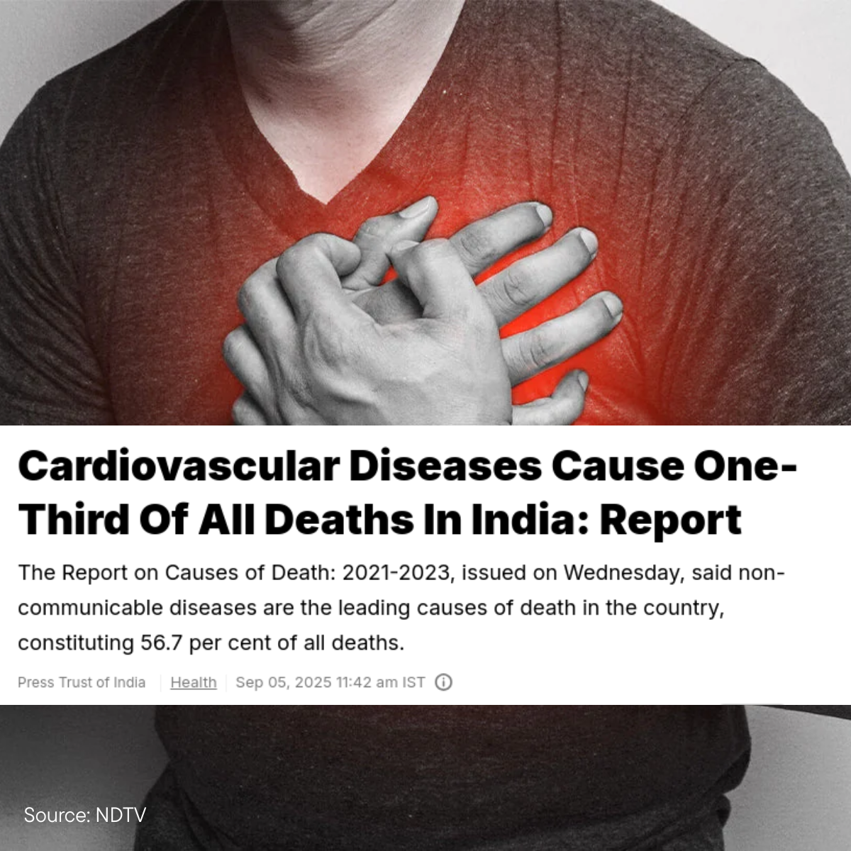 One in three deaths in India is now due to heart disease.