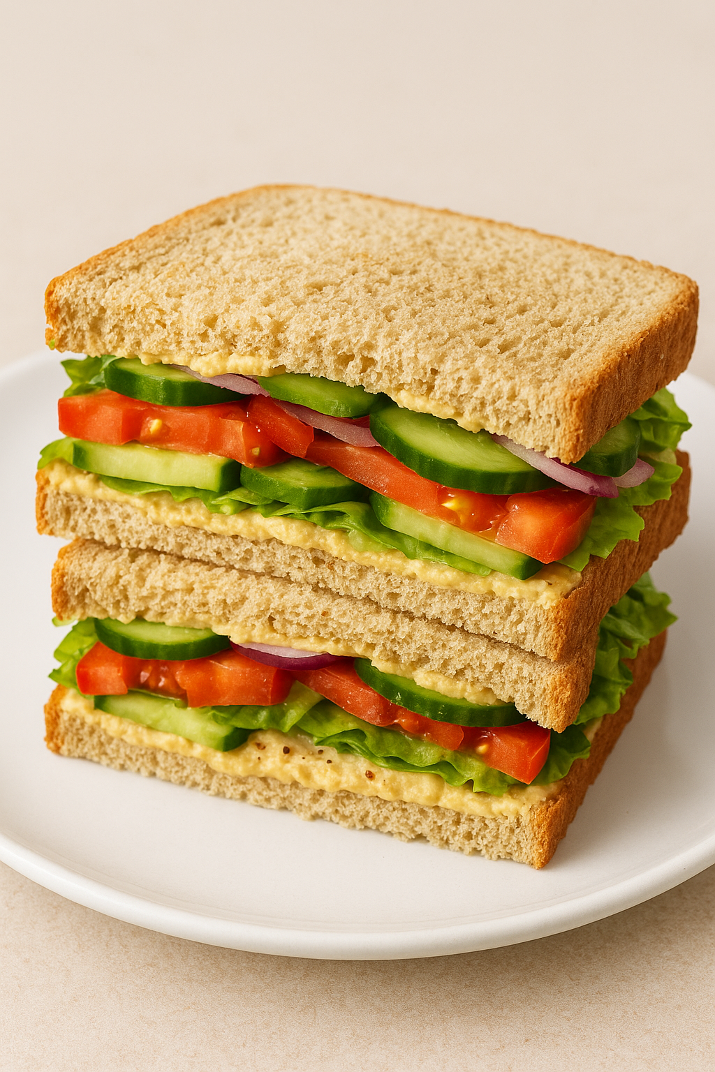 Hummus Vegetable Sandwich