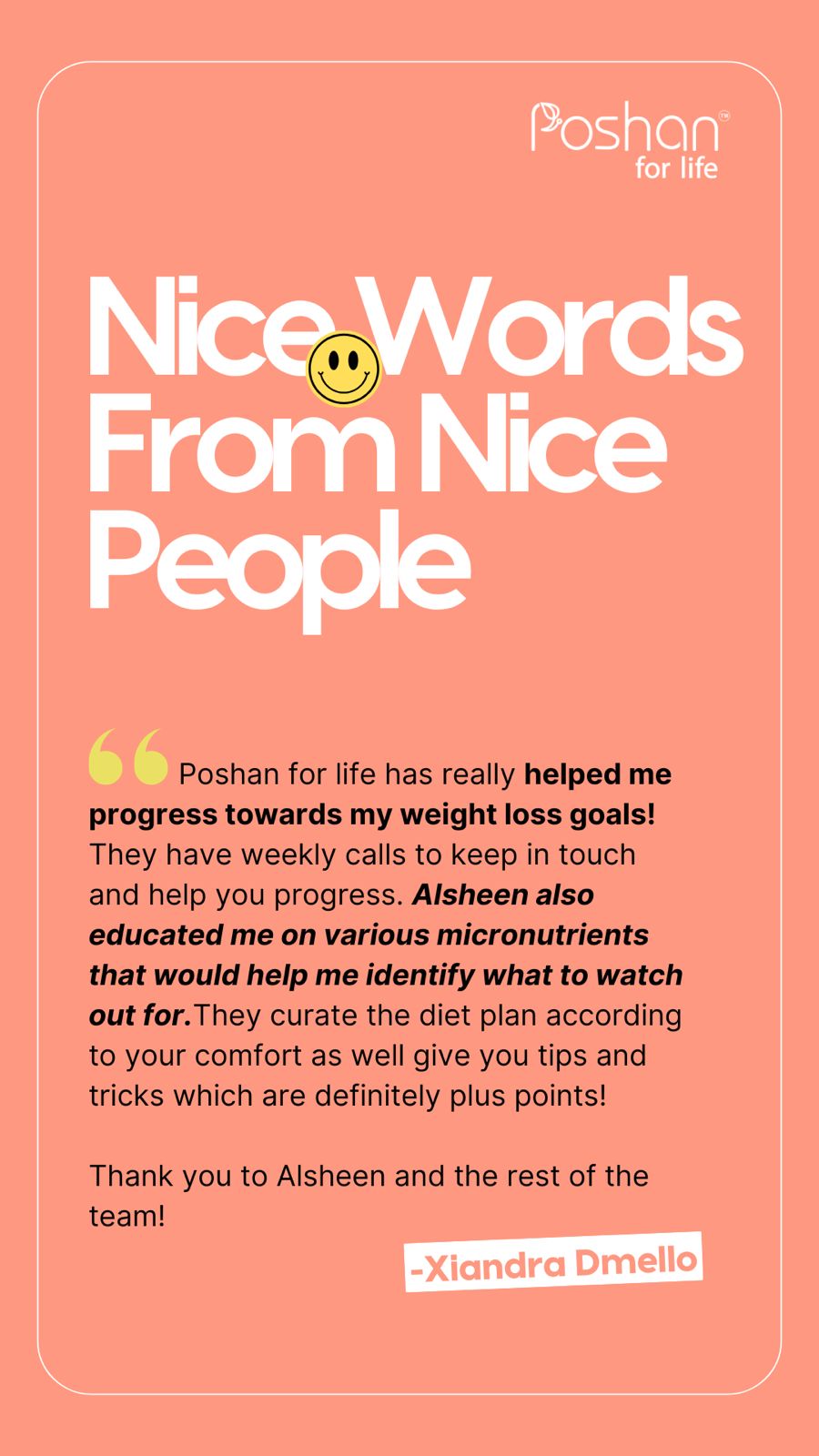 Poshan For Life | Testimonials