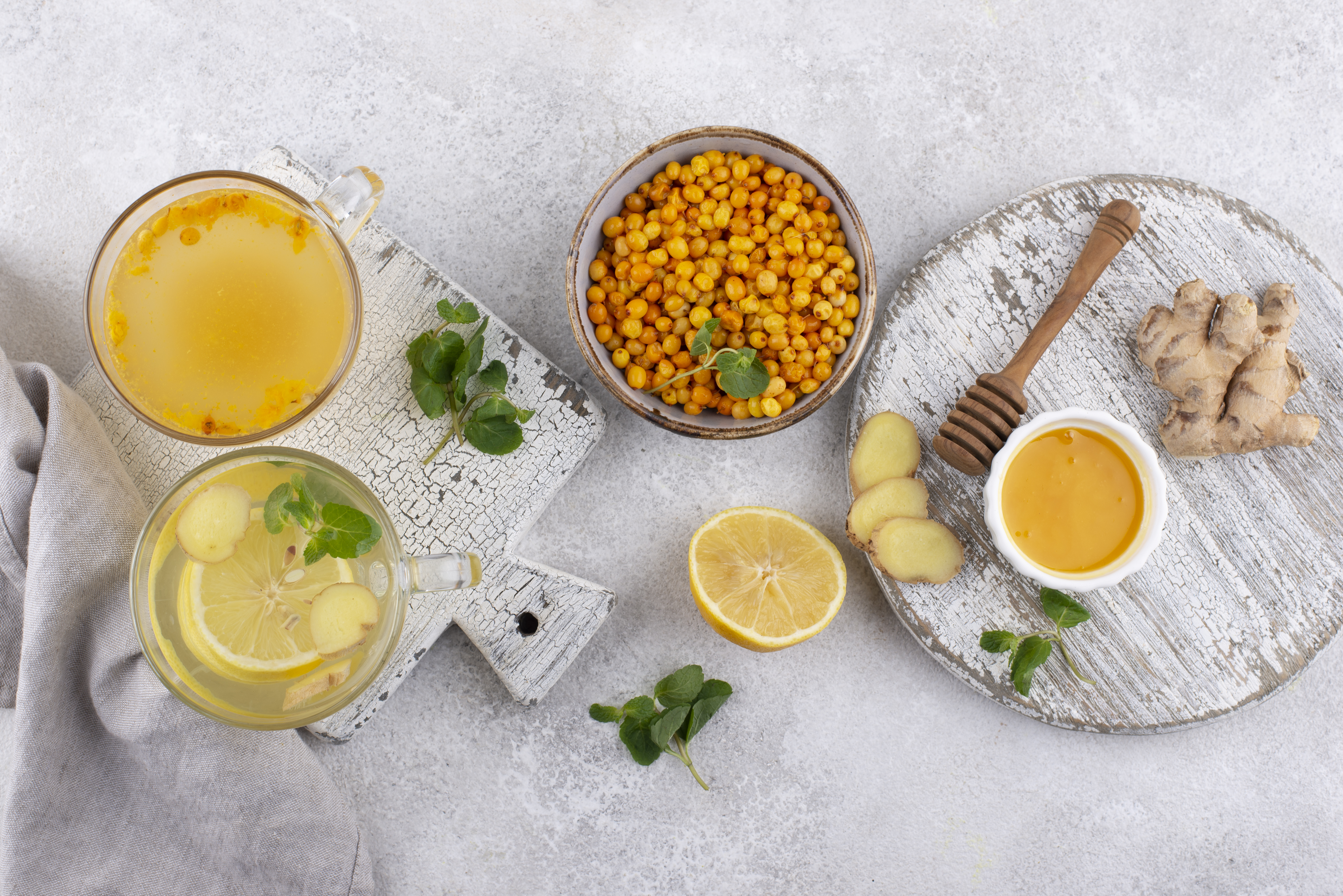 Lukewarm Lemon Cumin Water With Ginger, Fenugreek Seeds, & Cinnamon.