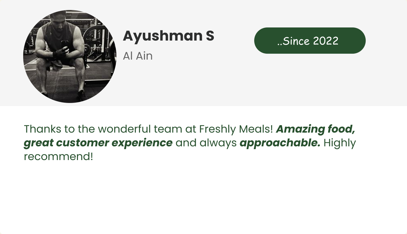 Freshly Meals  | Testimonials